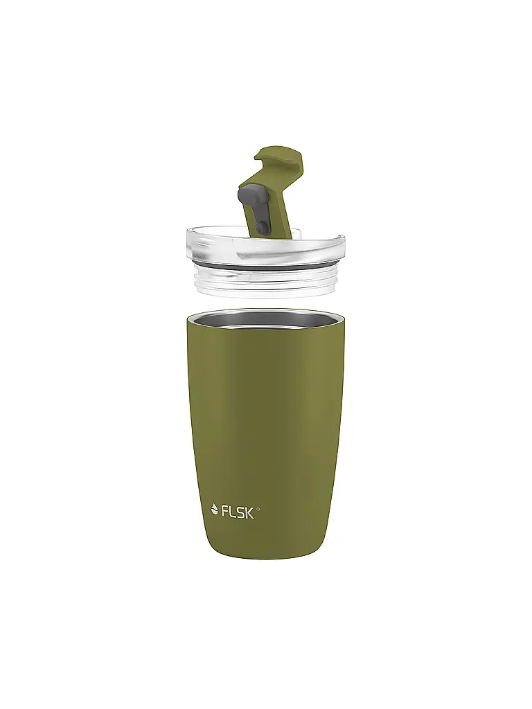 FLSK | Gobelet isotherme - Tasse thermos CUP Tasse à café à emporter 0,35 l Acier inoxydable Olive | Olive