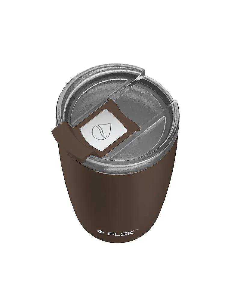 FLSK | Gobelet isotherme - Tasse thermos CUP Tasse à café à emporter 0,35l Acier inoxydable Chocolat | Marron
