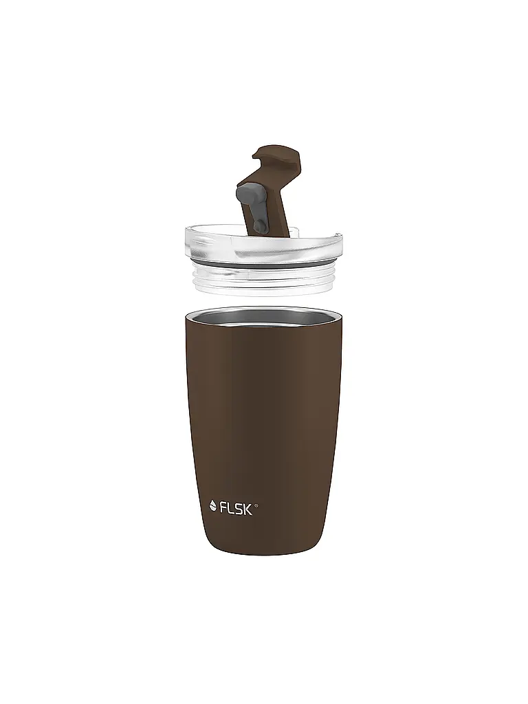 FLSK | Gobelet isotherme - Tasse thermos CUP Tasse à café à emporter 0,35l Acier inoxydable Chocolat | Marron