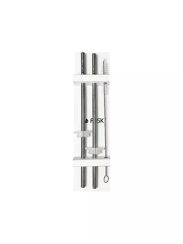 FLSK | Paille avec brosse de nettoyage, lot de 2, acier inoxydable | 