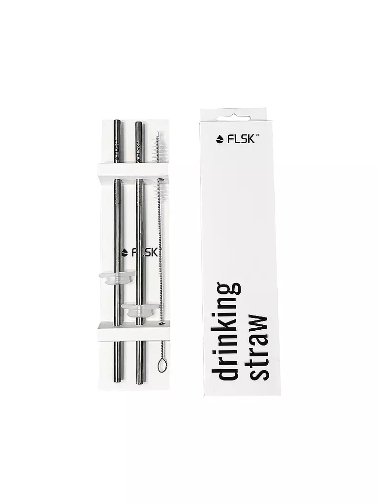 FLSK | Paille avec brosse de nettoyage, lot de 2, acier inoxydable | 