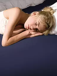 FORMESSE | Jersey-Spannleintuch "Bella Donna" 180/200 cm - 200/220 cm (Trüffel) | Bleu foncé