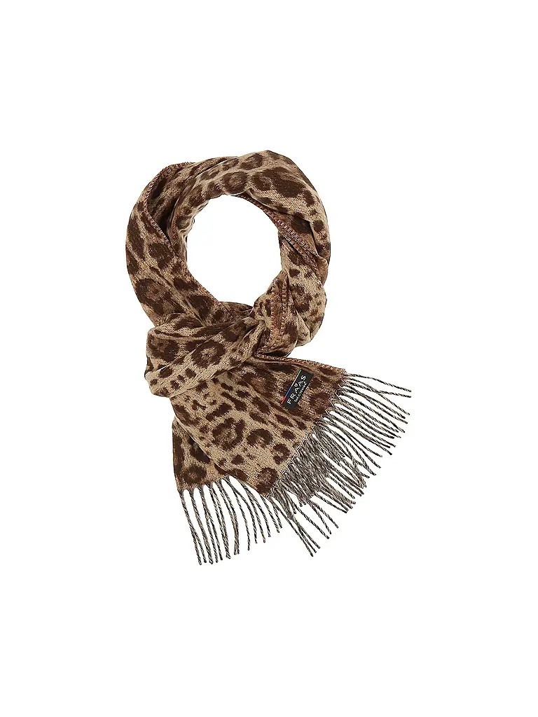 FRAAS | Nom du produit: Schal
Marque: FRAAS
Couleur: camel
Catégories: Mode,Dames
Matériel: Polyacrylique / Acrylique
Motif: Animal, All Over
Style: Casual
Détails: Franges |