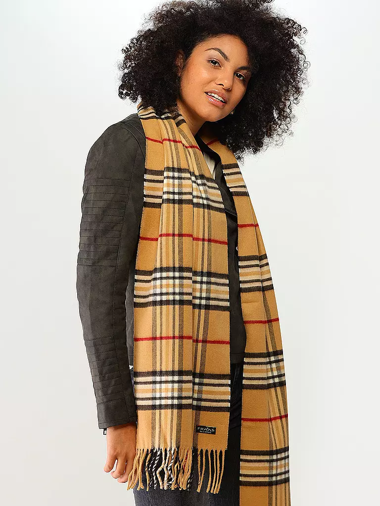 FRAAS | Schal
Marque : FRAAS
Couleur : camel
Catégories : Mode,Femme

Matière : Polyacrylique / Acrylique,Maille fine
Motif : All over,Carreaux
Style : Casual
Détails : Franges | Camel