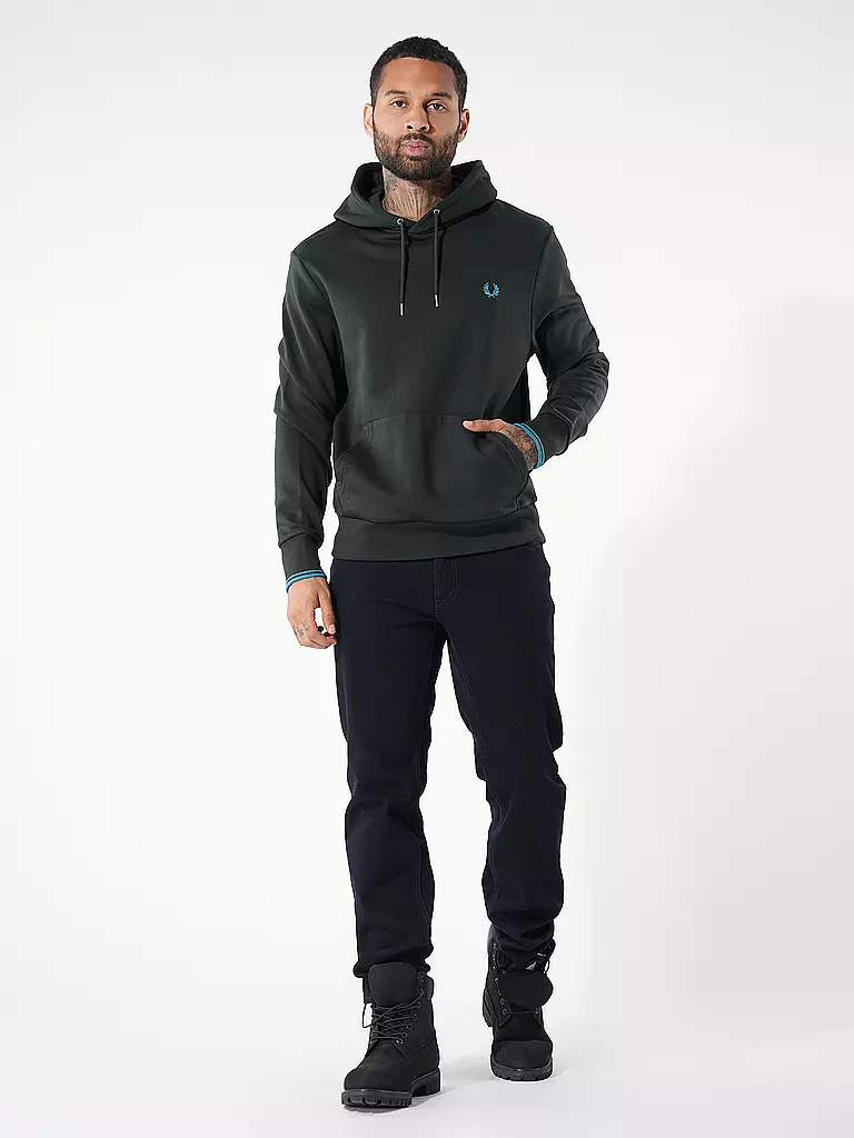 FRED PERRY | Kapuzenpullover - Hoodie | Vert foncé