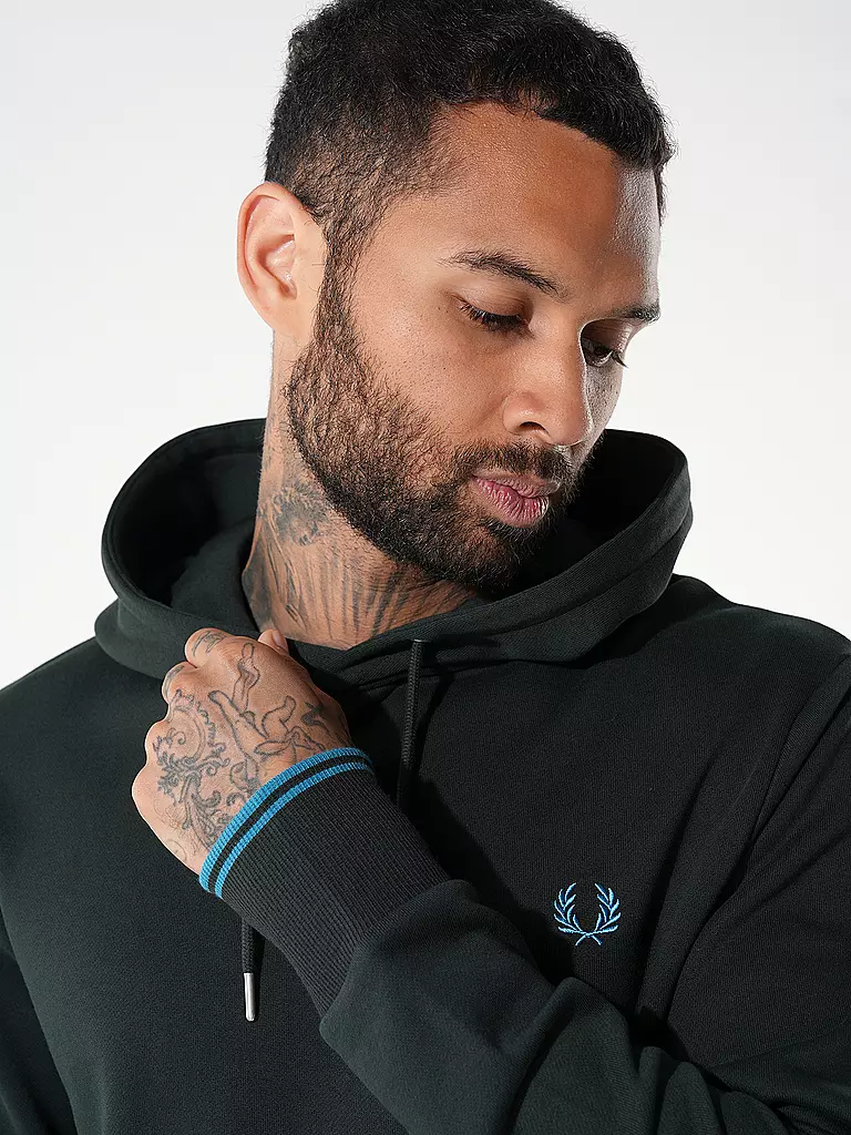 FRED PERRY | Kapuzenpullover - Hoodie | Vert foncé