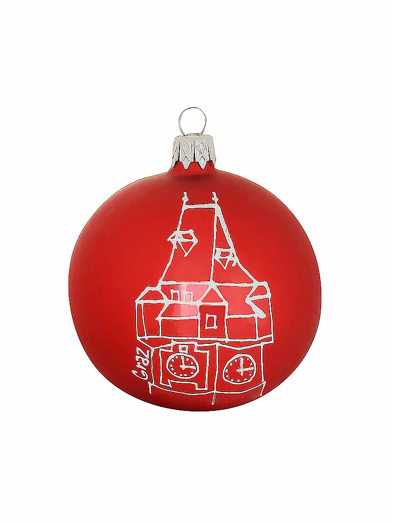 FREEDOM | Boule de Noël "Schlossberg" (rouge mat) | Rouge