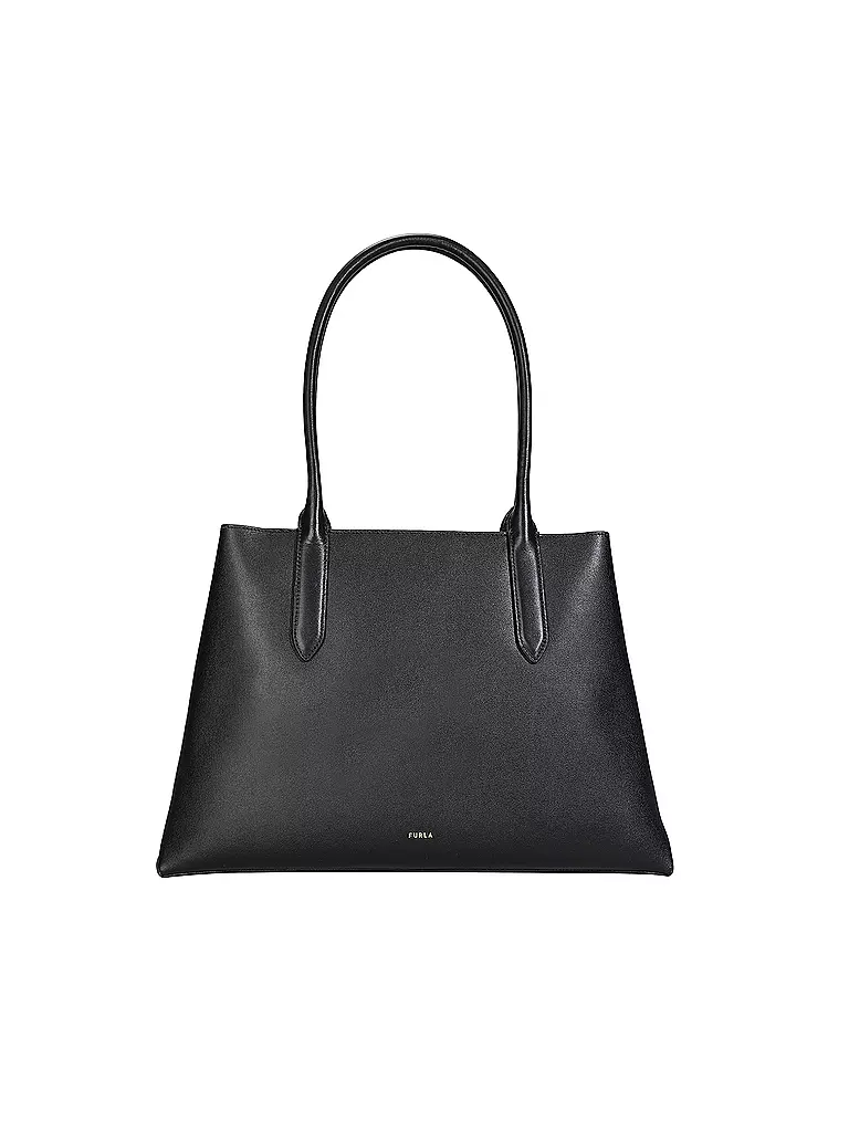 FURLA | Sac en cuir - Shopper MERIDIANA Large | schwarz