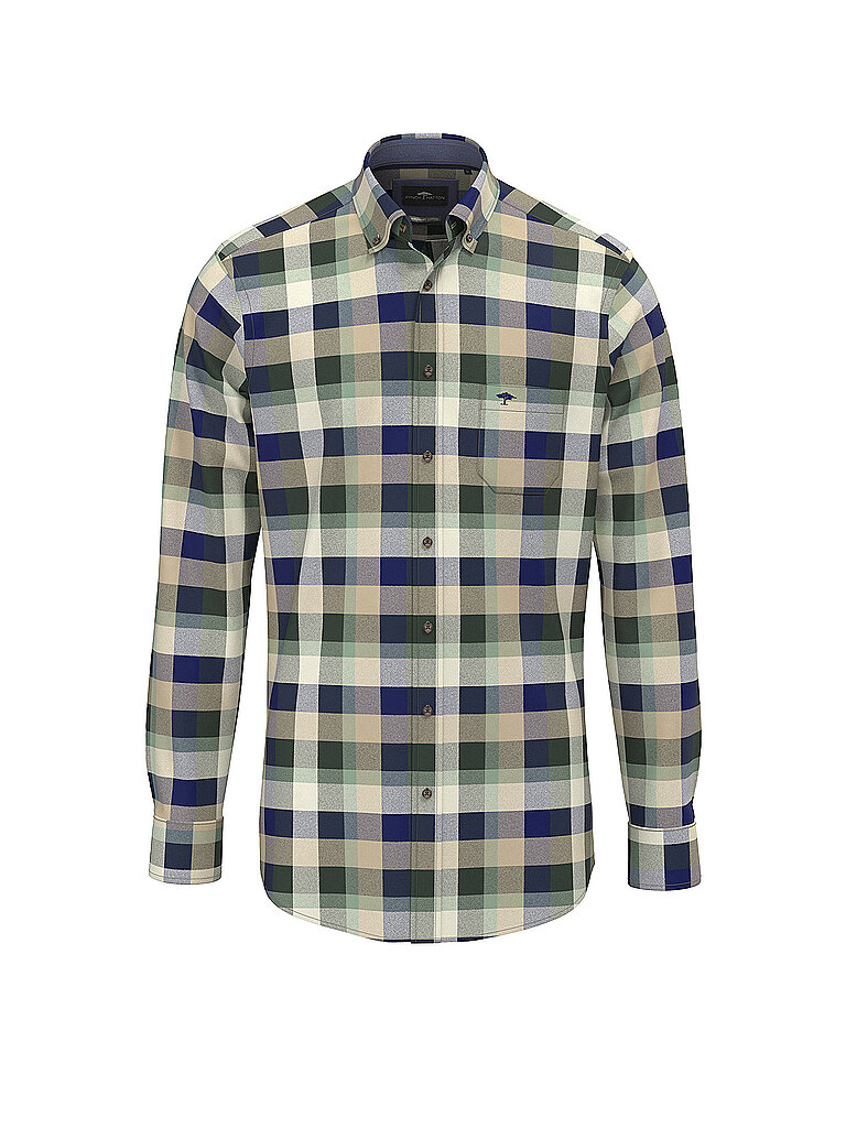 Chemise en flanelle coupe droite vert foncé M