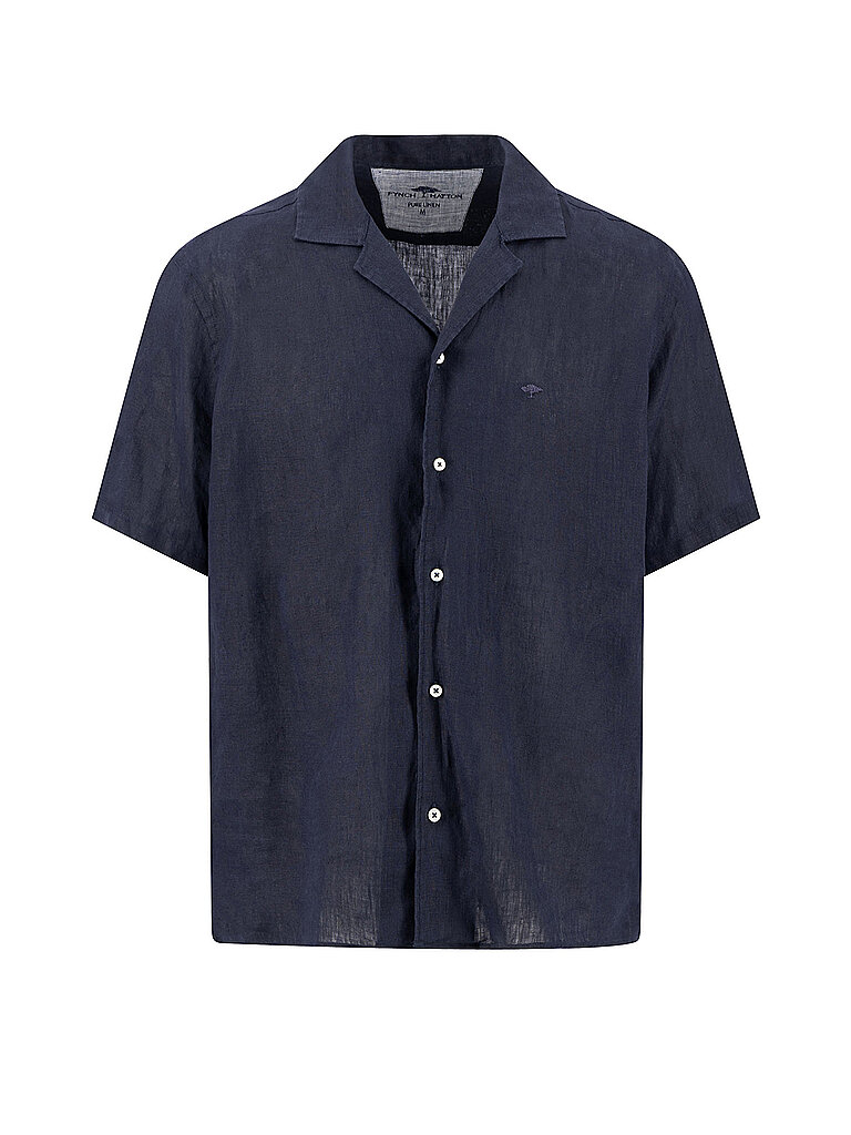 Chemise en lin bleu marine XL