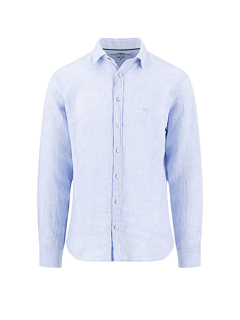 Chemise en lin bleu clair S