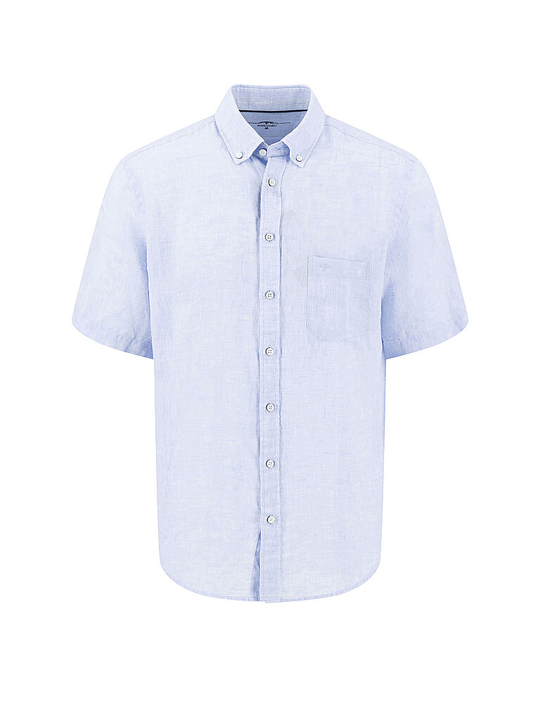 Chemise en lin bleu clair S