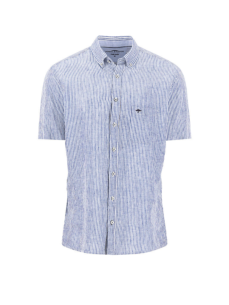 Chemise en lin bleu clair M