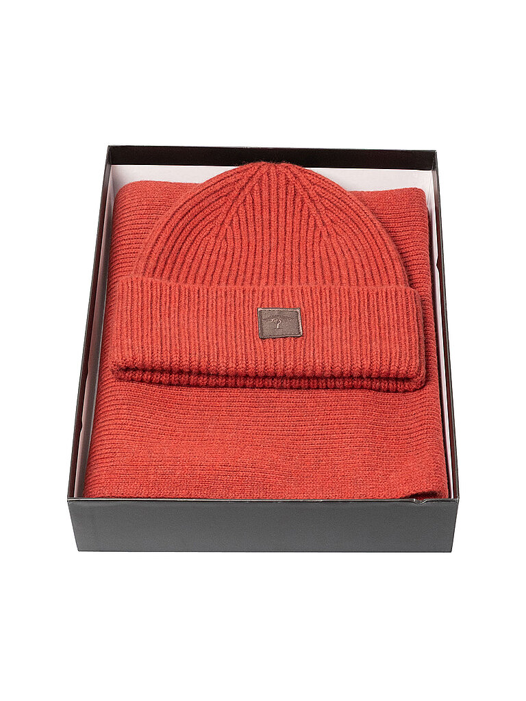 Ensemble 2 pièces bonnet et écharpe rouge