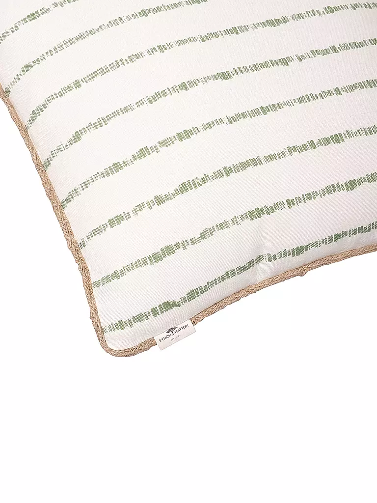 FYNCH-HATTON | Coussin garni KARIAMA 40x40cm Vert Feuille Rayé | dunkelgrün