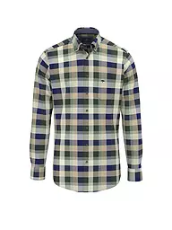 FYNCH-HATTON | Flanellhemd Regular Fit  | Vert foncé