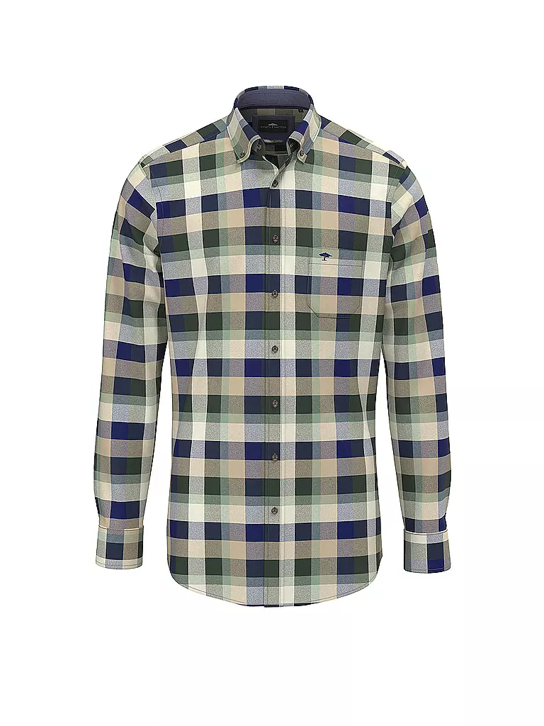 FYNCH-HATTON | Flanellhemd Regular Fit  | Vert foncé