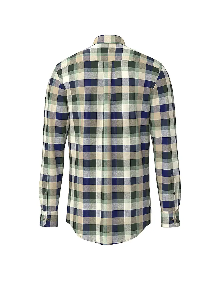 FYNCH-HATTON | Flanellhemd Regular Fit  | Vert foncé