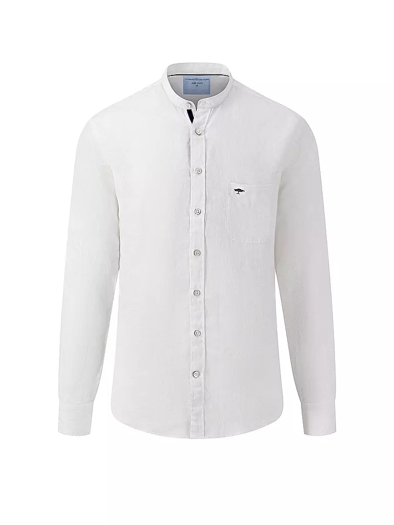 FYNCH-HATTON | Leinenhemd Casual Fit | Blanc