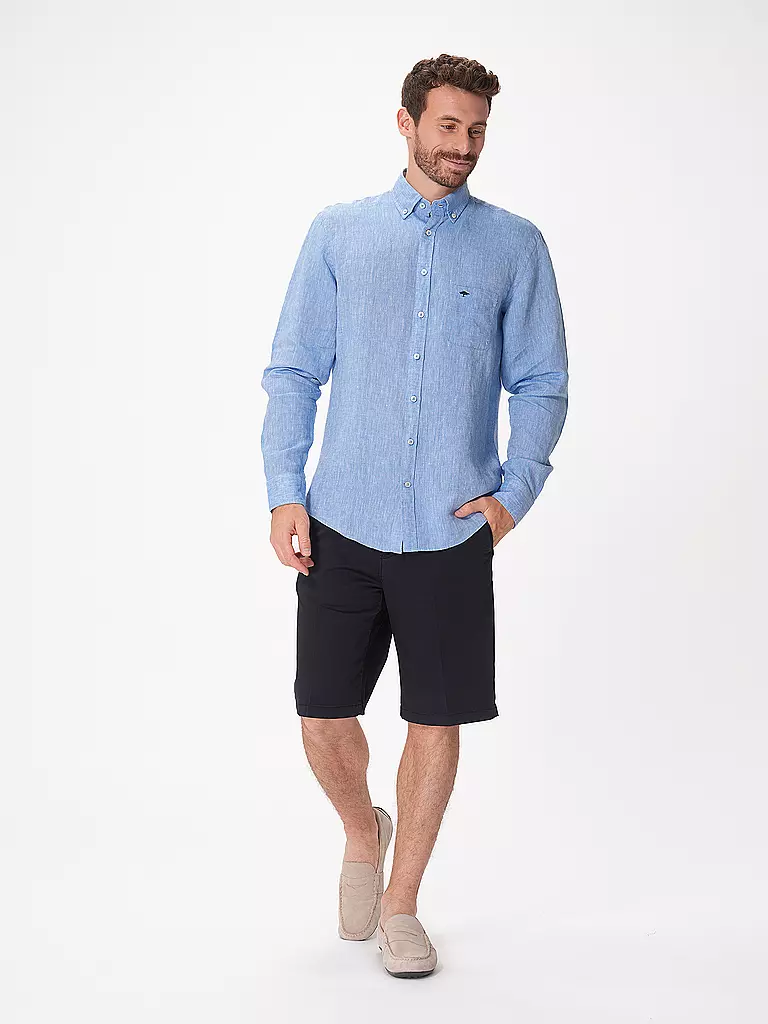 FYNCH-HATTON | Leinenhemd Casual Fit | Bleu