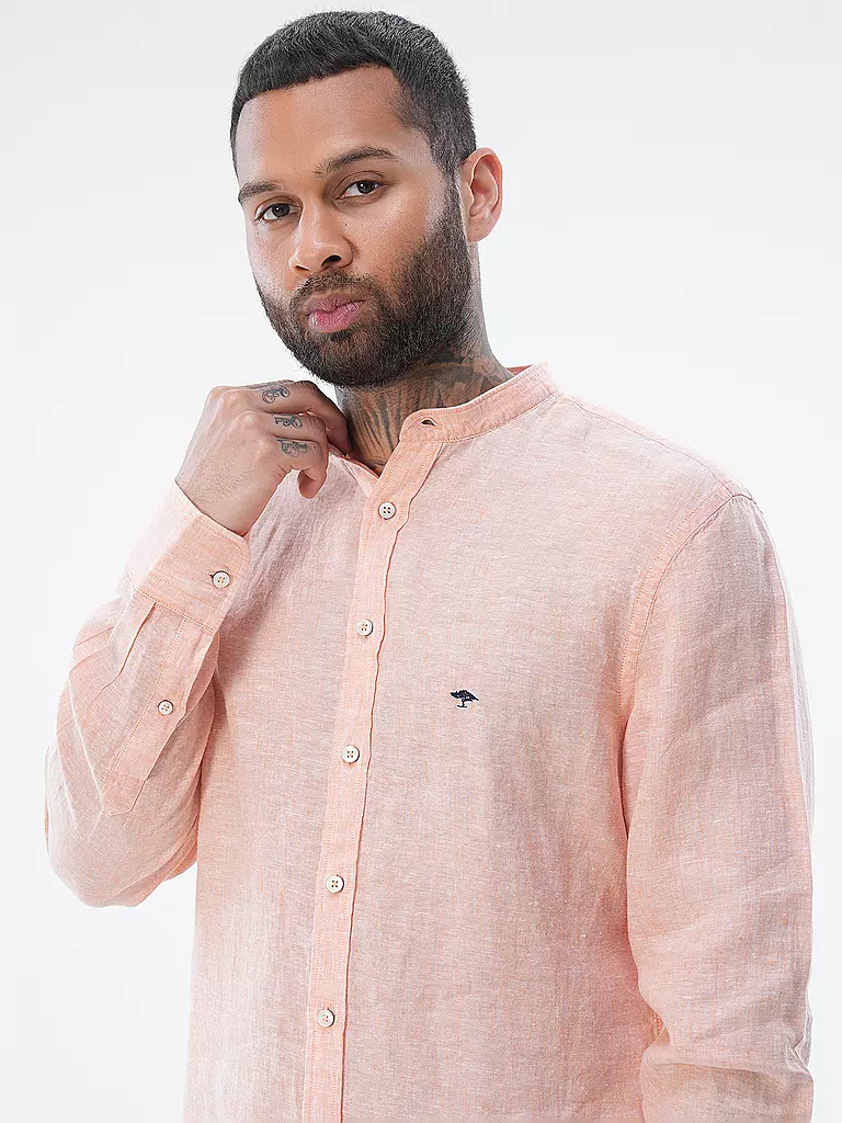 FYNCH-HATTON | Leinenhemd Casual Fit | Orange