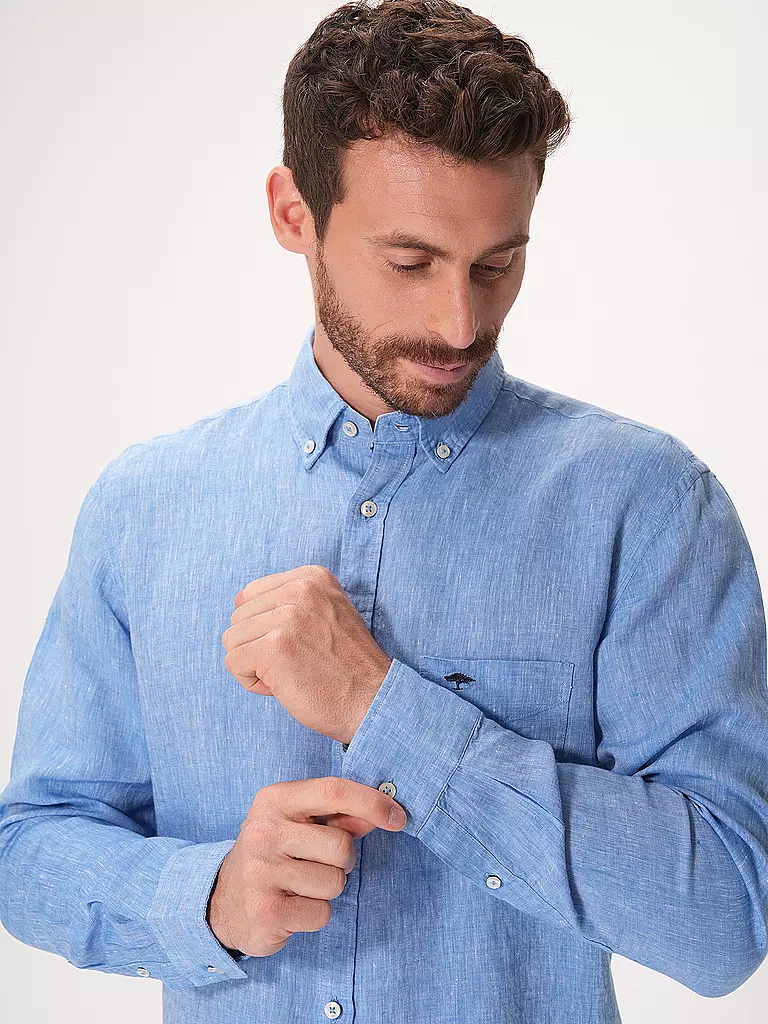 FYNCH-HATTON | Leinenhemd Casual Fit | Bleu