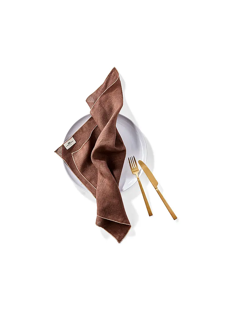 FYNCH-HATTON | Serviettes en lin, lot de 4 LUMO Walnut | 