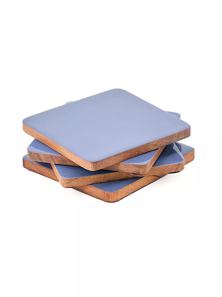 FYNCH-HATTON | Set de 4 sous-verres JALA 10x10cm Bleu Colombe | hellblau