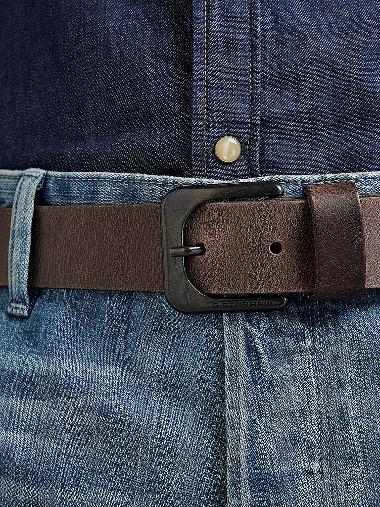 G-STAR RAW | Ceinture en cuir ZED | Marron