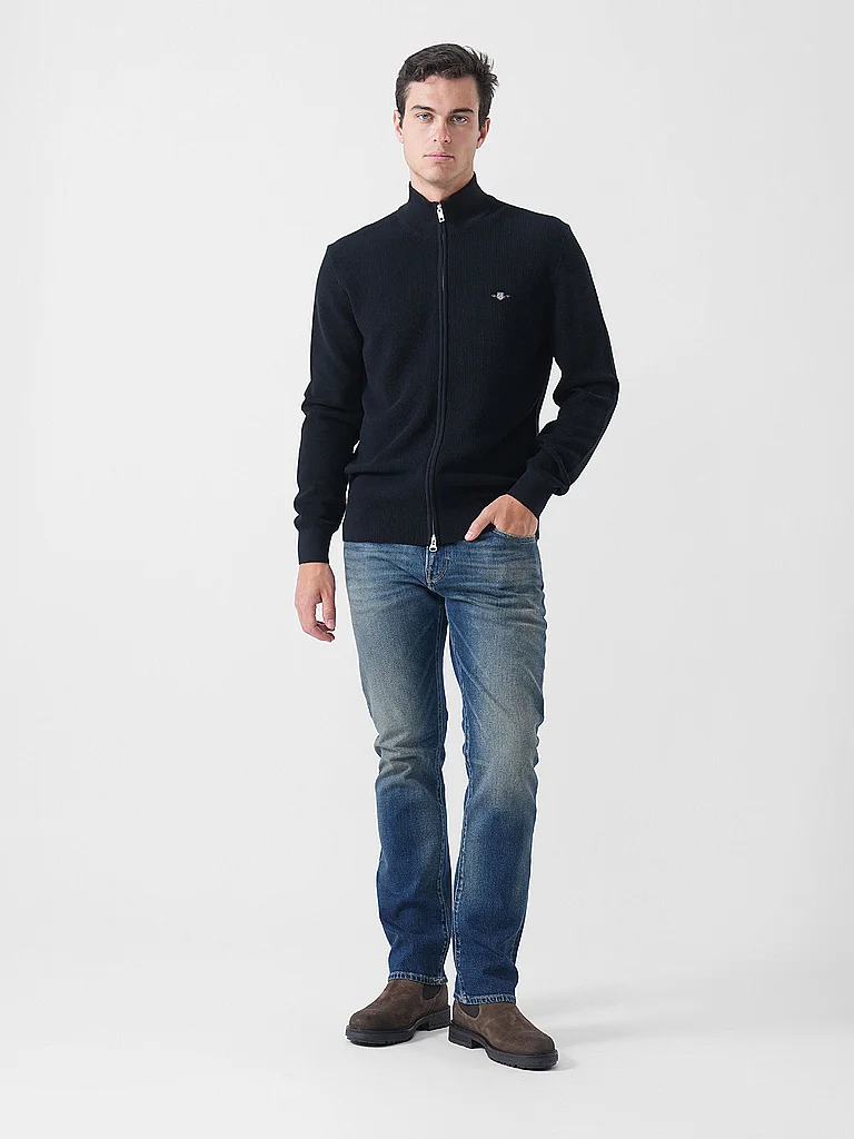 Vêtements GANT Micro Textured Cotton Zip Cardigan pour - vue 3