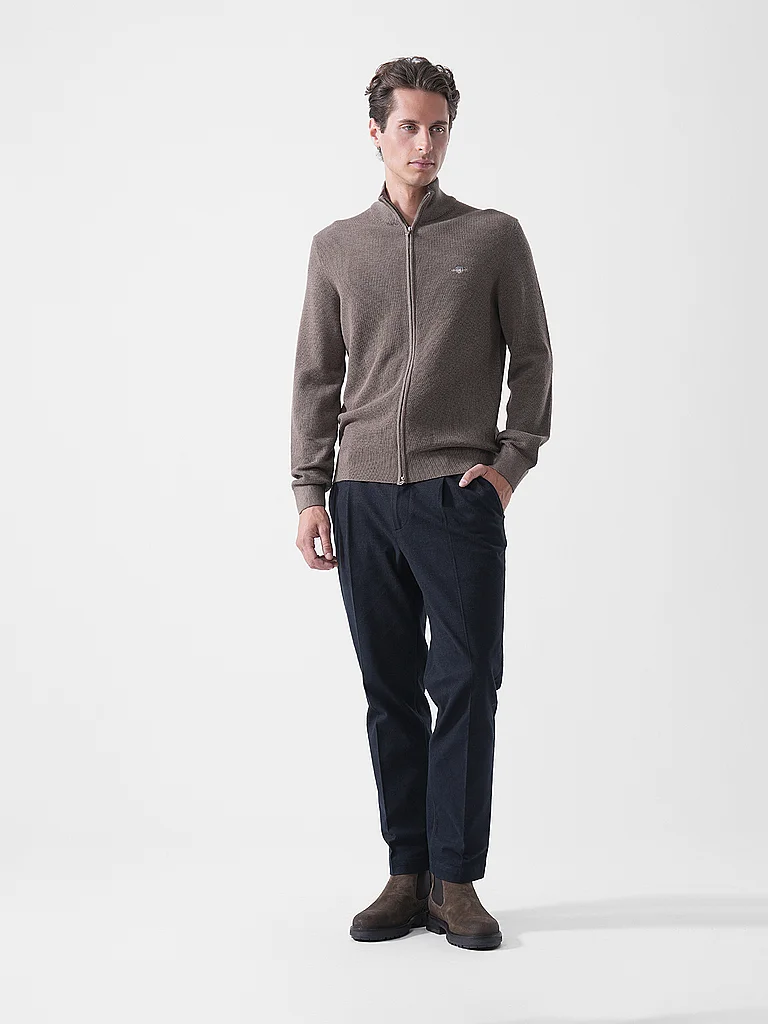 Vêtements GANT Micro Textured Cotton Zip Cardigan pour - vue 5
