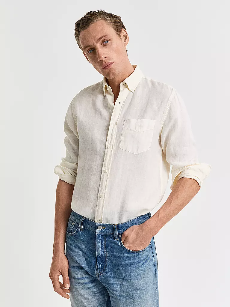 GANT | Chemise en lin coupe classique | Crème