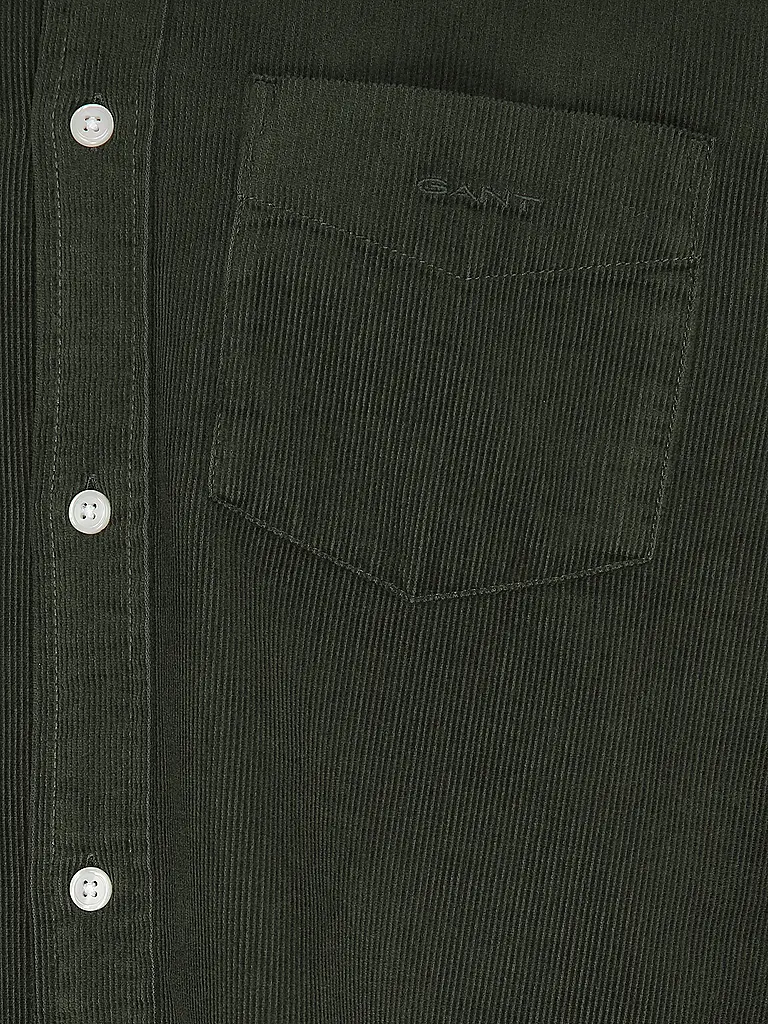 GANT | Chemise en velours côtelé | Vert foncé