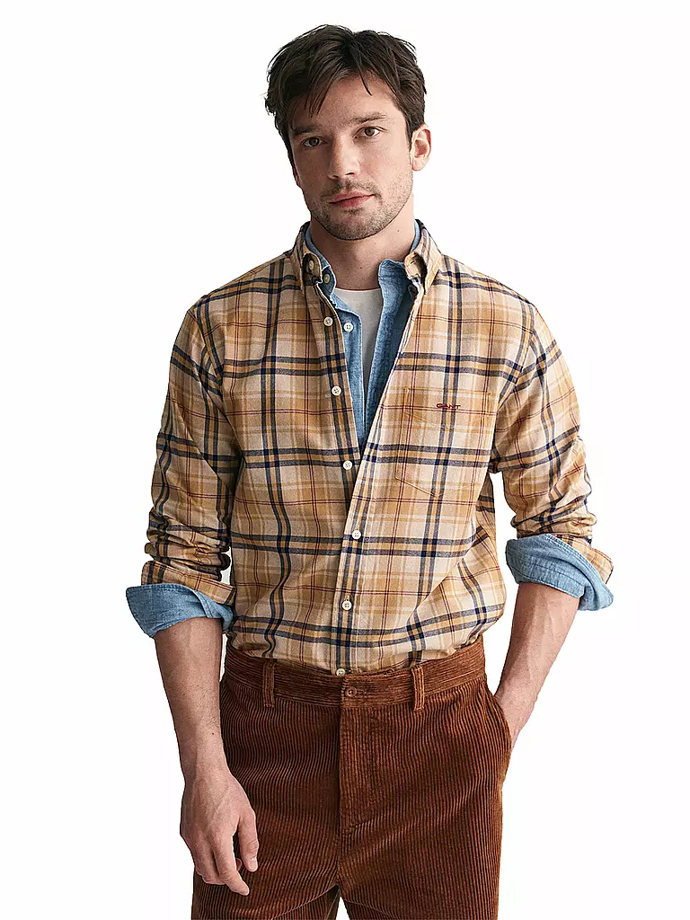 GANT | Flanellhemd  | Moutarde