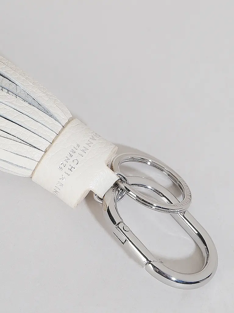 GIANNI CHIARINI | Nom du produit: Porte-clés pour sac
Marque: GIANNI CHIARINI
Couleur: crème
Catégories: Mode,Femme

Matériel: Cuir
Détails: Logo,Franges | Crème