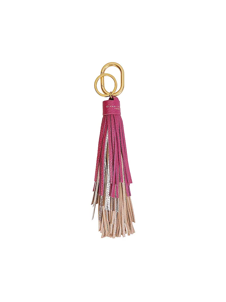 GIANNI CHIARINI | Nom du produit : Porte-clés pour sac
Marque : GIANNI CHIARINI
Couleur : rose
Catégories : Mode,Femme

Matière : Cuir
Détails : Logo,Franges | Rose vif