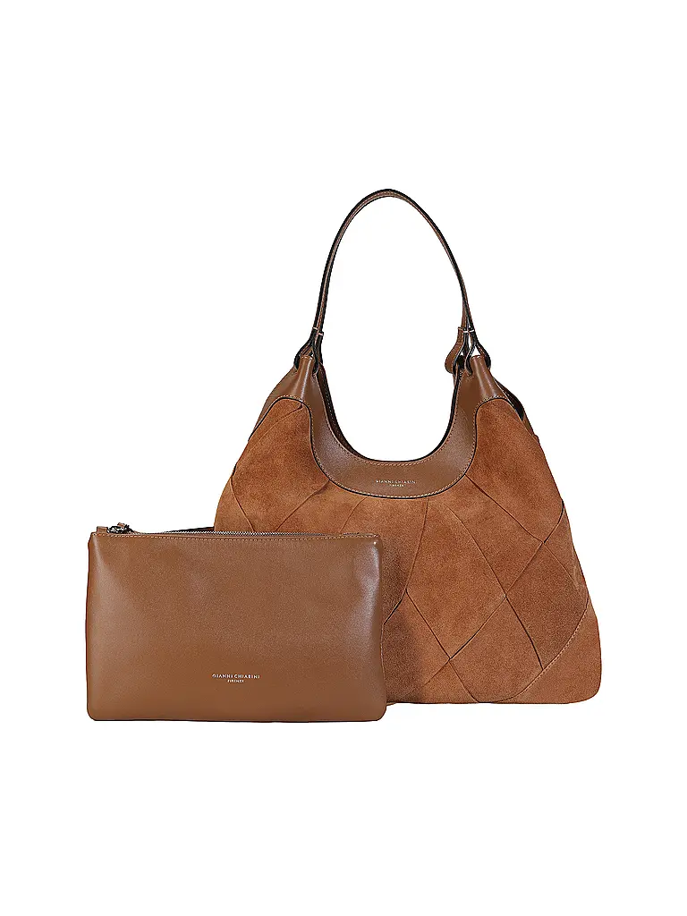 GIANNI CHIARINI | Sac en cuir - Hobo Bag DUA | Camel