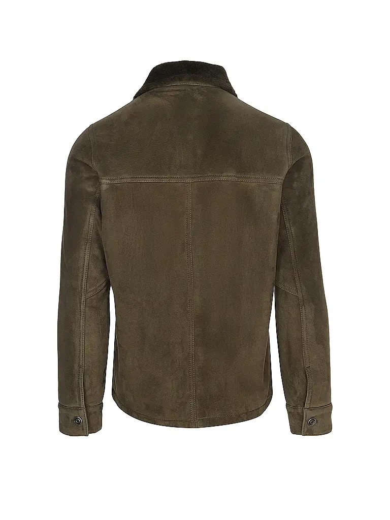 GIORGIO BRATO | Veste en peau lainée | olive