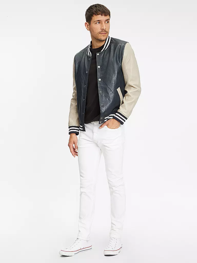 GIPSY BY MAURITIUS | Lederjacke GMBLUNO2 | Bleu foncé