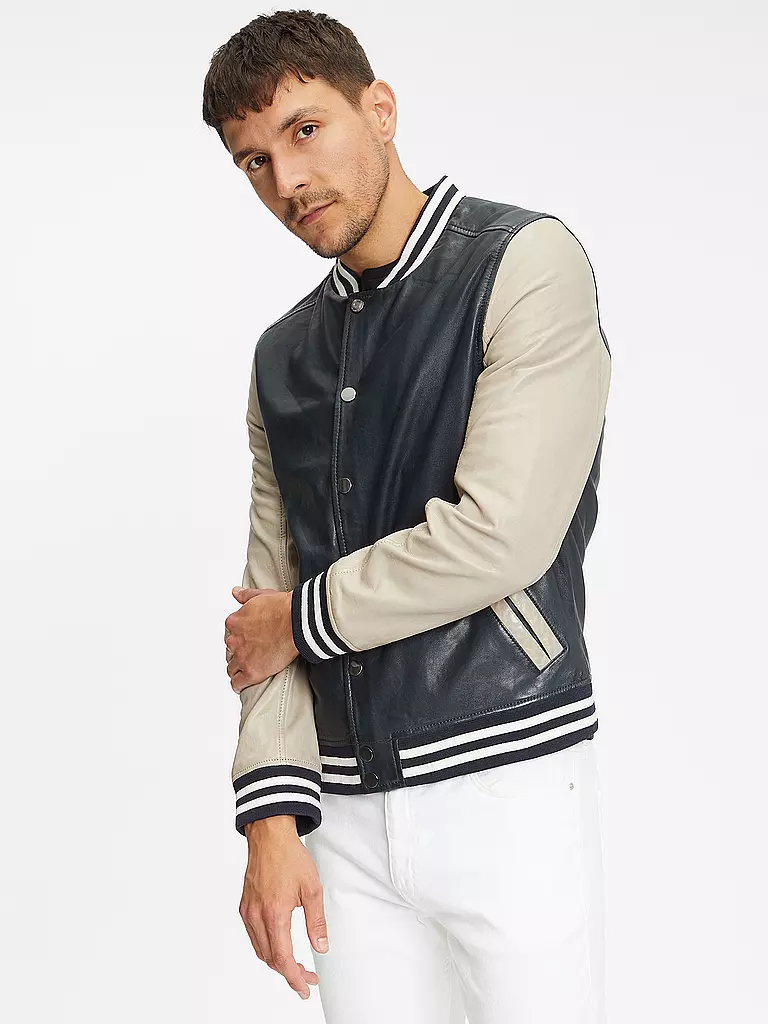 GIPSY BY MAURITIUS | Lederjacke GMBLUNO2 | Bleu foncé