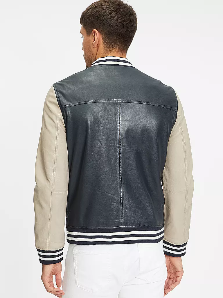 GIPSY BY MAURITIUS | Lederjacke GMBLUNO2 | Bleu foncé