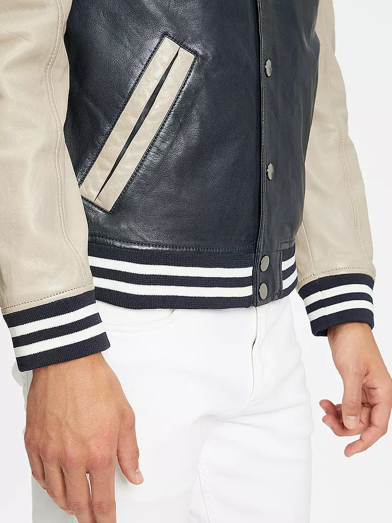 GIPSY BY MAURITIUS | Lederjacke GMBLUNO2 | Bleu foncé