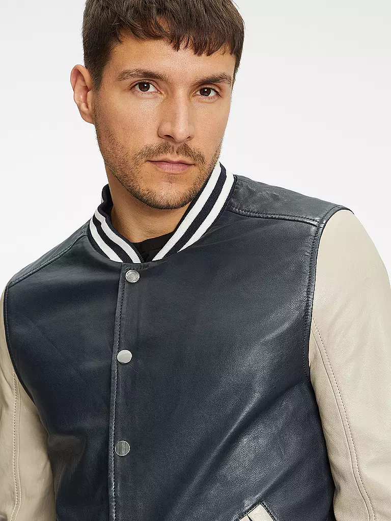 GIPSY BY MAURITIUS | Lederjacke GMBLUNO2 | Bleu foncé