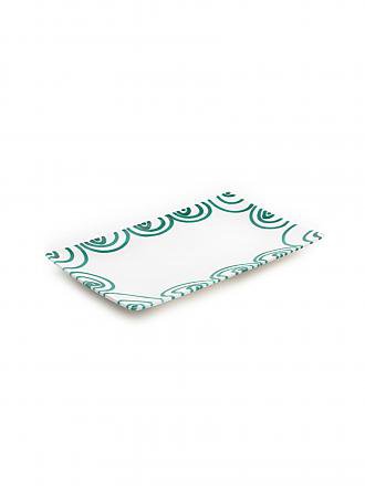 GMUNDNER KERAMIK | Plat rectangulaire "Vert Flammé" 36x15cm
