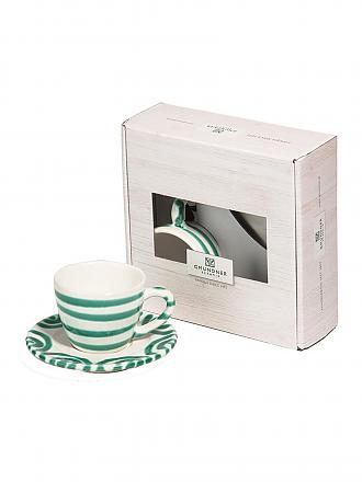 GMUNDNER KERAMIK | Tasse et soucoupe - Espresso for you Gourmet - 2 pièces "Vert Flammé"