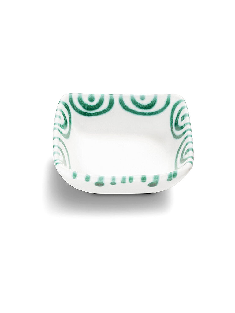 Schälchen quadratisch Grün Geflammt 9x9cm vert