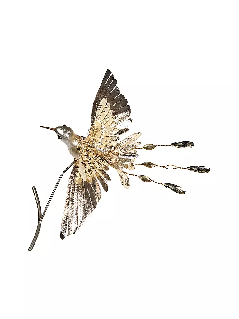 GOODWILL | Dekofigur Colibri sur pince 20cm champagne/or | gold