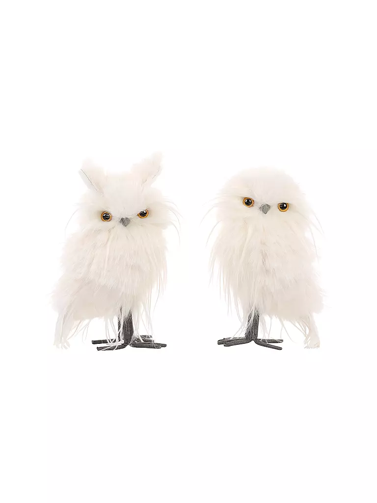 GOODWILL | Dekofigur Eulen Long Hair 21cm white/cream | Blanc