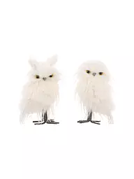 GOODWILL | Figurine décorative hiboux Long Hair 21cm blanc/crème | Blanc