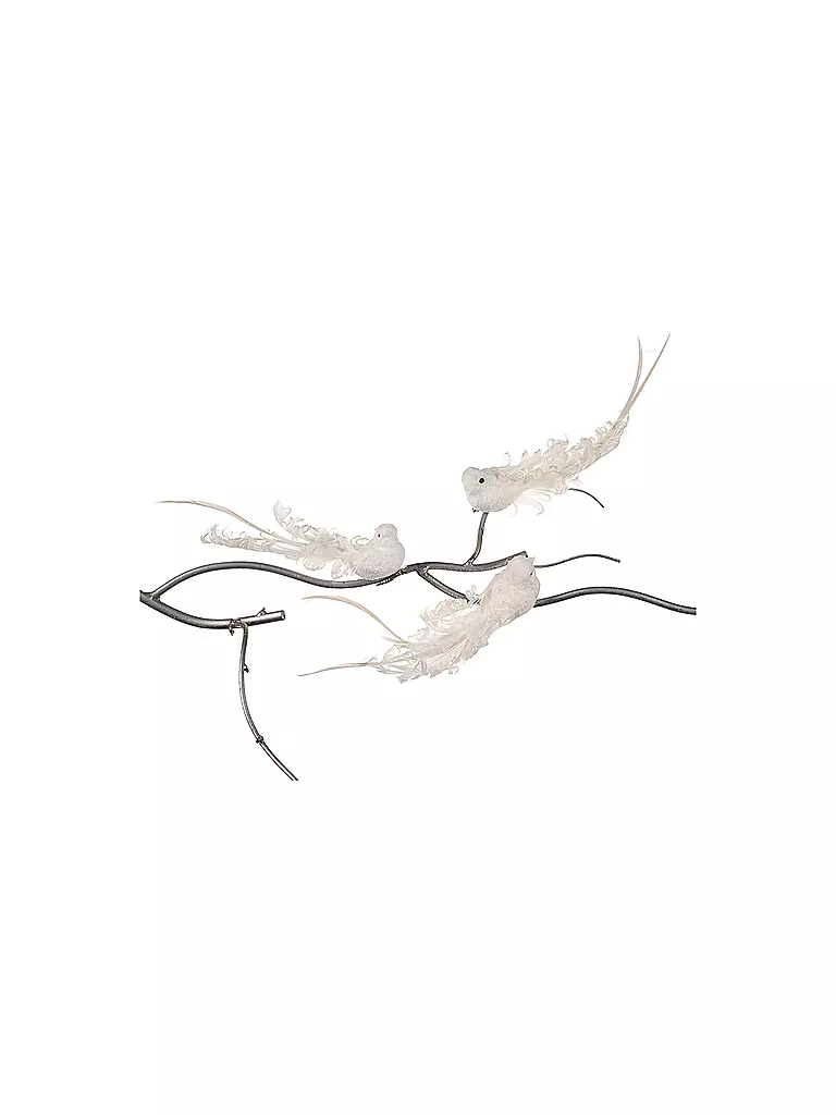 GOODWILL | Figurine décorative Oiseau sur pince 18cm blanc | keine Farbe
